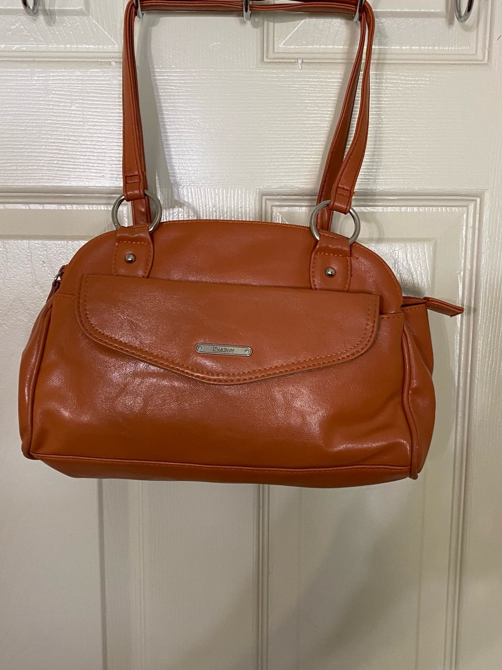 Women's Orange Shoulder Bag by Nine West - Smooth Leatherette Design. Koltov